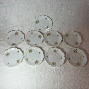 Vintage Set of 9 Bassett Austria Limoges Fine China Saucer 5.5" Porcelain Plate